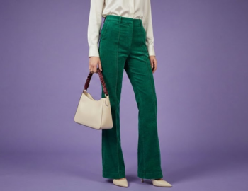 Women palazzo pant beige on model